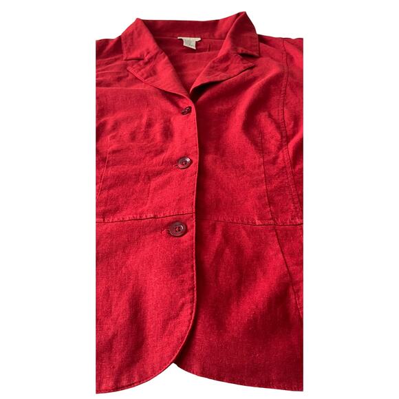 STUDIO EASE WOMAN SHORT SLV, BUTTON, TAILORED BLAZER - TOP, WOMENS, 20W-DARK RED - Picture 6 of 12